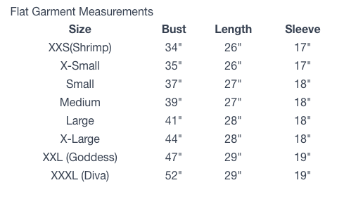 Size chart