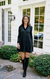 Full body view of Sail To Sable Flare Tunic Dress - Black/Velvet