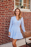 Cropped view of the Sail to Sable Smocked Waist Dress - Hydrangea Leaf