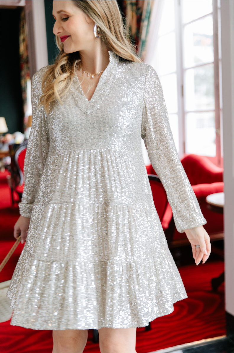 SAIL To Sable x Style Charade Charlotte Sequin Dress in Silver Small SAIL To Sable x Style Charade Charlotte Sequin Dress in Silver Small