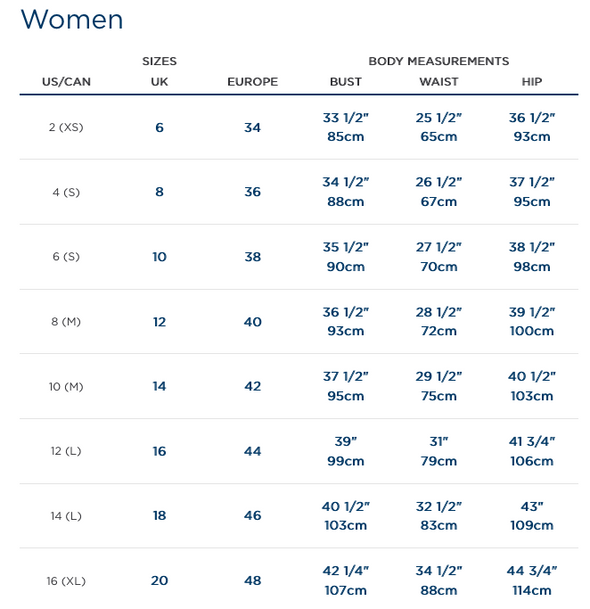 Size chart