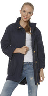 Model in the Ciao Milano Tess Anorak Jacket in Navy
