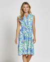 Front view of Jude Connally Tess Midi Dress in Whimsy Parrot White