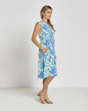 Side view of Jude Connally Tess Midi Dress in Whimsy Parrot White