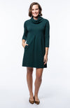 Full body view of the Tyler Böe Kim Cowl Dress - Pine Cotton Cashmere