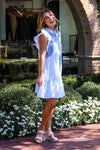 Side view of the J. Marie Charleston Ruffle Neck Dress