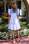 Back view of the J. Marie Charleston Ruffle Neck Dress