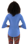 Back view of the Gretchen Scott Priss Chiffon Blouse - French Blue