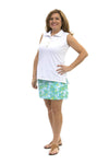 Full body view of the Katherine Way Cypress Polo - White