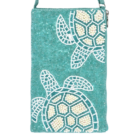 Beaded Club Bag - Pearl Turtles