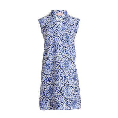 Jude Connally Kristen Dress - Painted Tile Cobalt