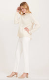 Full body view of the Tyler Böe Cashmere Button Back Sweater - Ivory