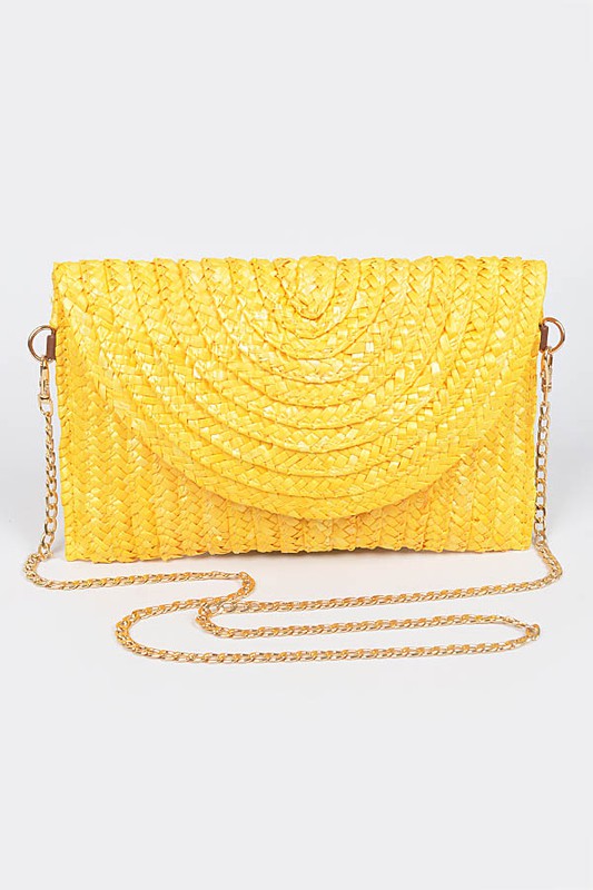 Yellow straw purse discount