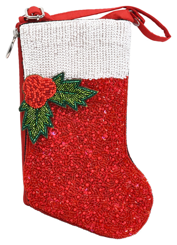 Front view of the Beaded Club Bag - Stocking