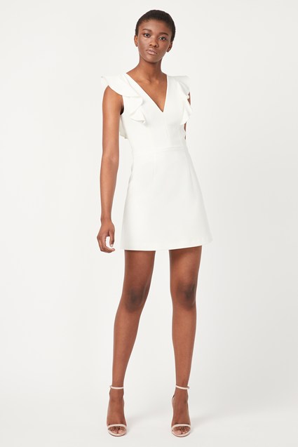 V Neck White Mini Dress Ivory Satin Skater Mini Dress Womens X-Large (Available In M, V Neck White Mini Dress Ivory Satin Skater Mini Dress Womens X-Large (Available In M,