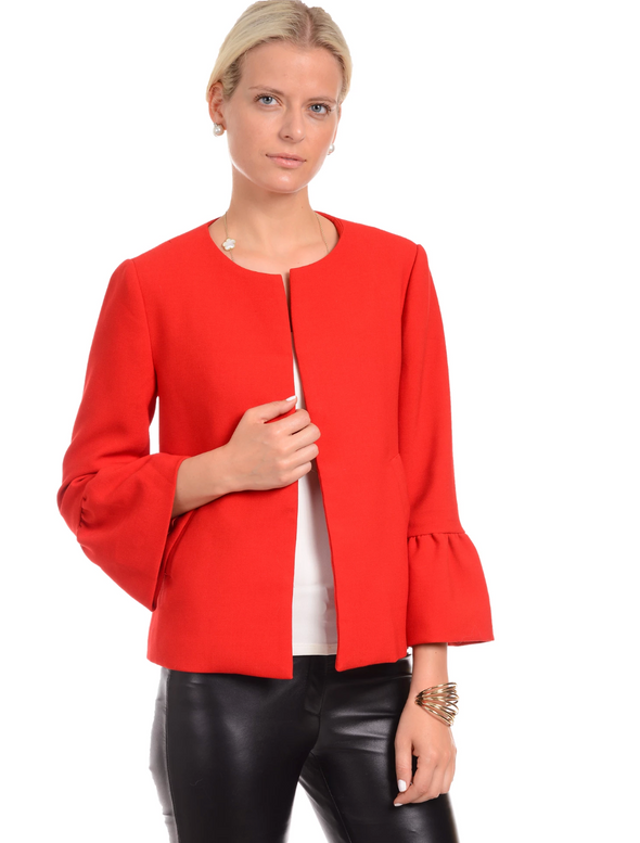 Front view of the Patty Kim Margaux Jacket - Red