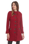 Front view of the Patty Kim Claudia Wool Coat - Red