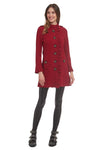 Full body view of the Patty Kim Claudia Wool Coat - Red