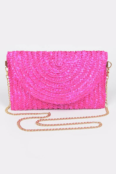Paradise Straw Bag- Hot Pink