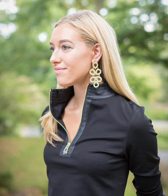 Model in the Lisi Lerch Ginger Earrings - Gold