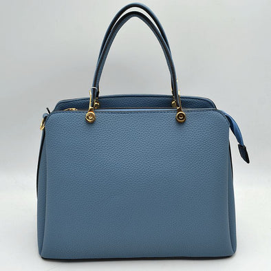 Vegan Leather Handbag - Dusty Blue
