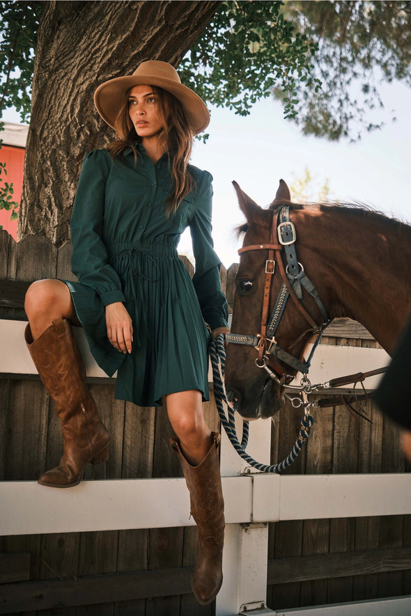 Outdoor model in the Ryder Dress