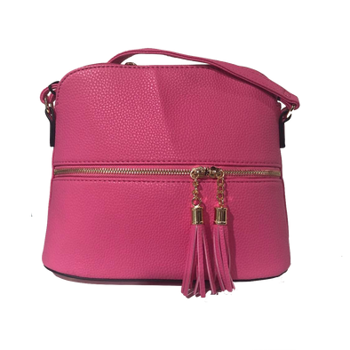 front flat view of the Crossbody Purse - Hot Pink