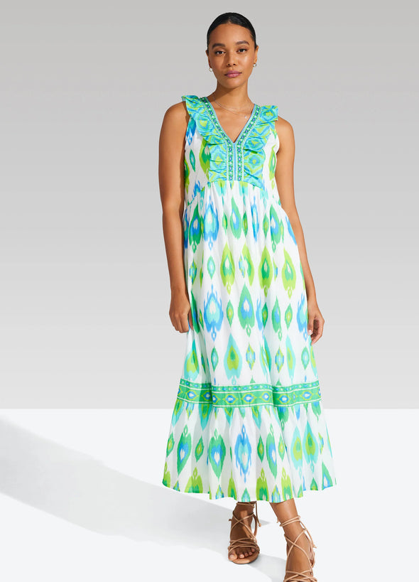 Bella Tu Cefalu Maxi Dress - Ikat Turquoise