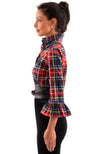 Side view of Gretchen Scott Priss Blouse in Duke Of York Black/Multi