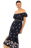 Cropped view of model in Gretchen Scott Big Love Maxi Dress - Navy