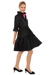 Moving model in the Gretchen Scott Teardrop Dress - Faille - Black
