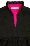 Neckline of the Gretchen Scott Teardrop Dress - Faille - Black