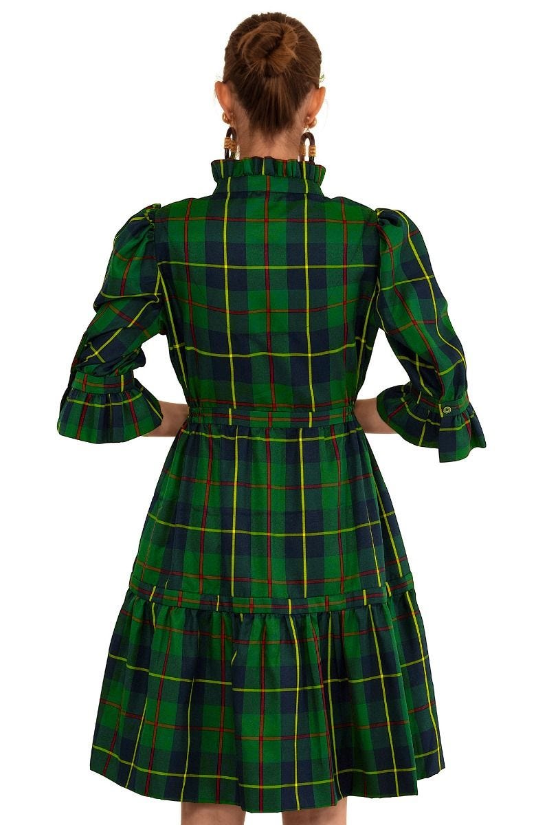 Teardrop Dress - Plaidly Cooper Green Multi / XS Teardrop Dress - Plaidly Cooper Green Multi / XS