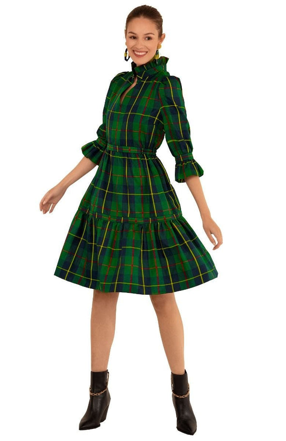 Gretchen Scott Teardrop Dress - Plaidly Cooper - Green Plaid