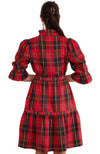 Back view of the Gretchen Scott Teardrop Dress - Plaidly Cooper - Red Plaid