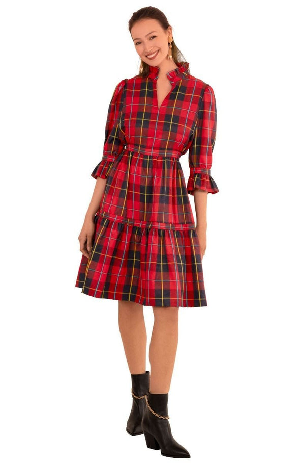 Gretchen Scott Teardrop Dress - Plaidly Cooper - Red Plaid