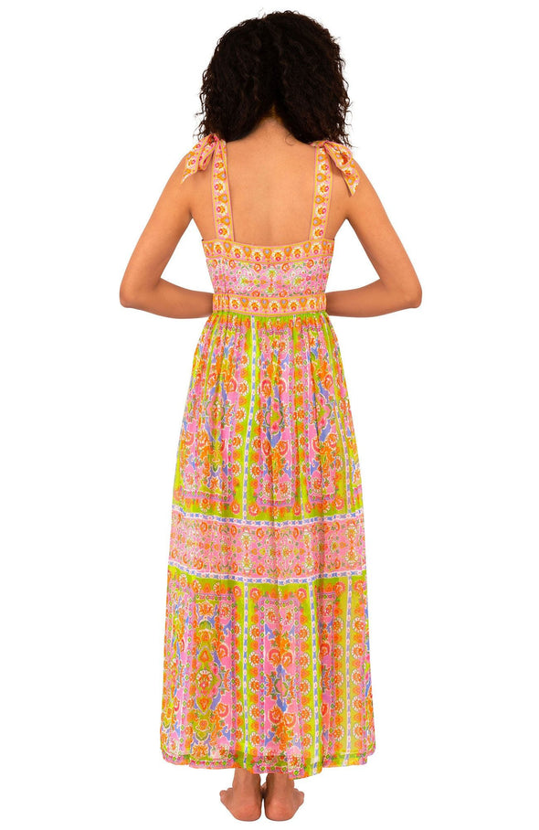 Back view of Gretchen Scott Fun In The Sun Dress - Watteau - Pink/Lime