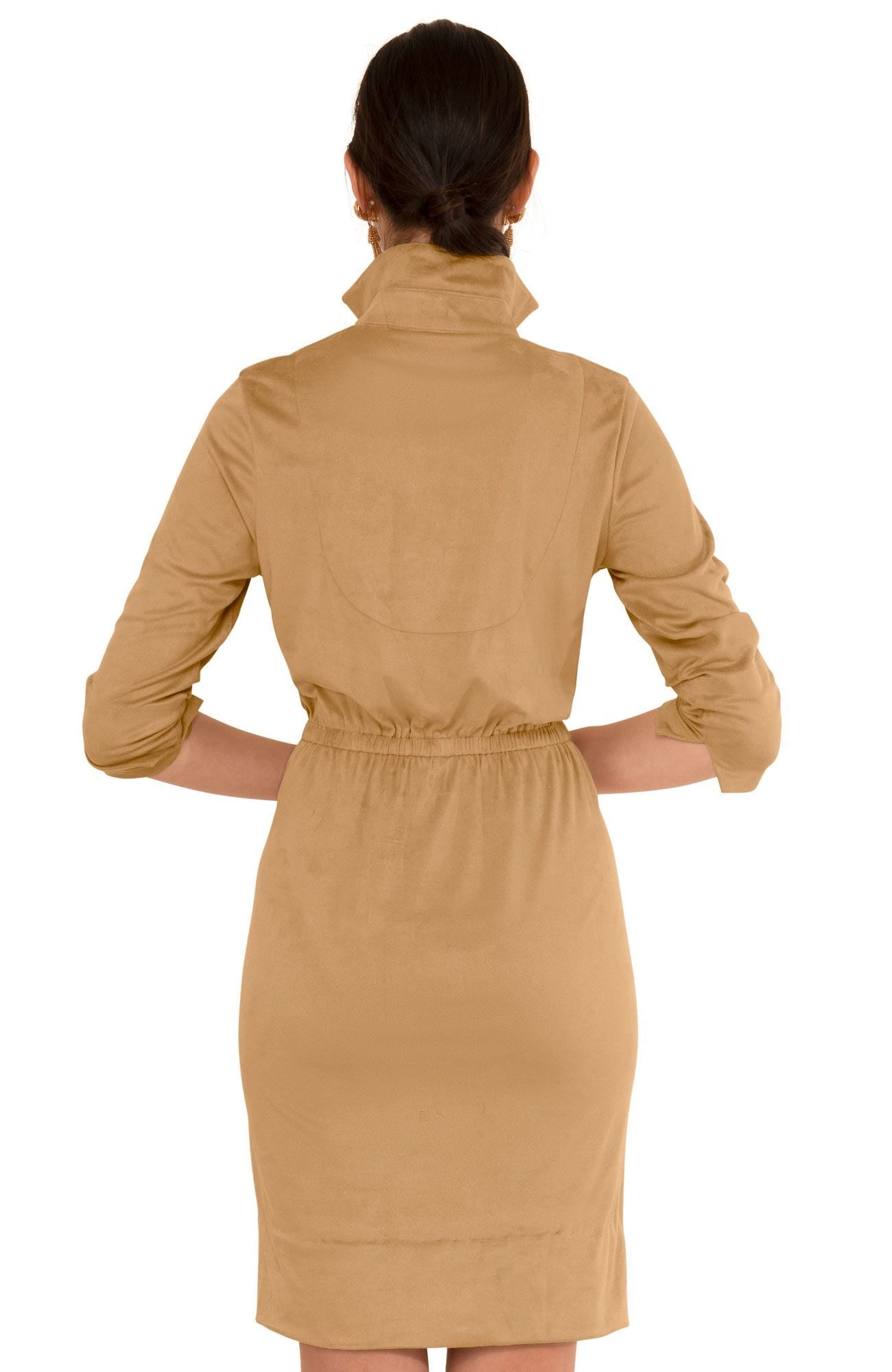 Gretchen Scott Twist and Shout Dress in Ultra Suede Beige | Dresses THE LUCKY KNOT Gretchen Scott Twist and Shout Dress in Ultra Suede Beige | Dresses THE LUCKY KNOT