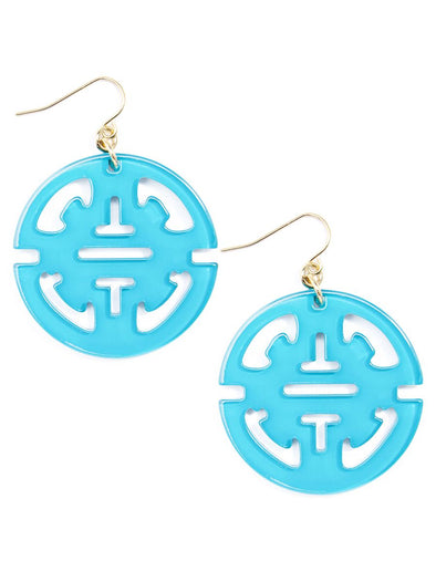 Zenzii Traveling Resin Drop Earring - Bright Blue