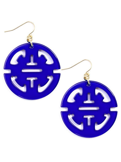 Zenzii Traveling Resin Drop Earring - Cobalt