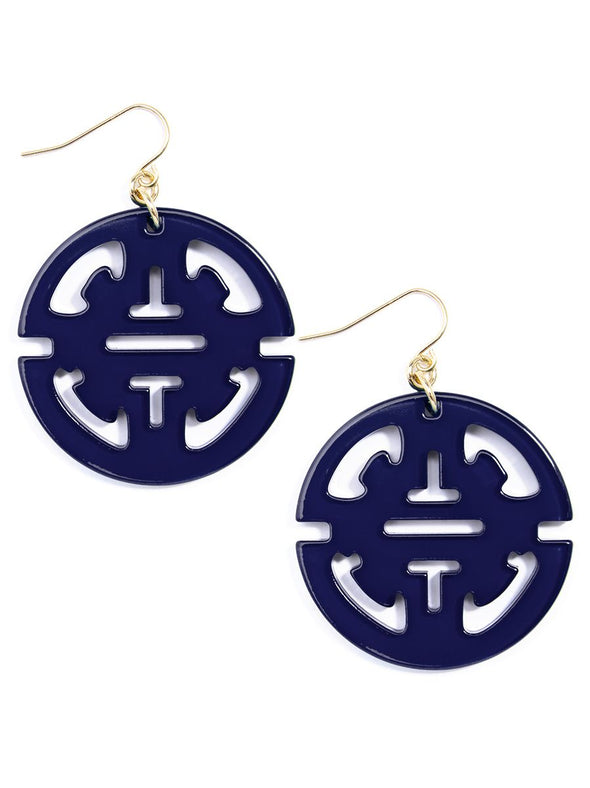 Zenzii Traveling Resin Drop Earring - Navy