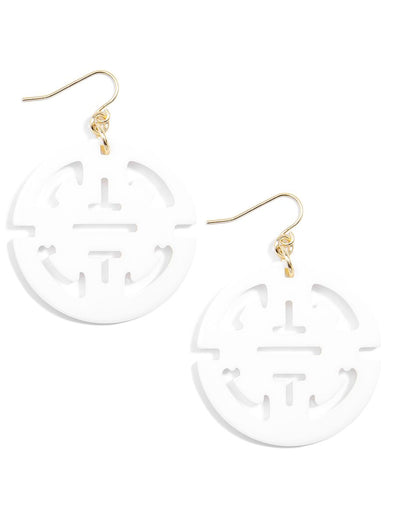 Zenzii Traveling Resin Drop Earring - White