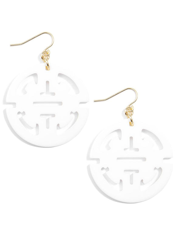 Zenzii Traveling Resin Drop Earring - White