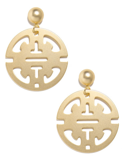 Zenzii Traveling Pendant Drop Earring - Matte Gold