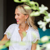 Model in the Susan Shaw Ginger Jar Statement Earrings