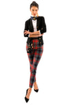 Full body view of the Gretchen Scott Pull On Pant - Duke Of York - Black/Multi