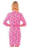 Back view of the Gretchen Scott Twist And Shout Dress - Heavens Gate - Pink