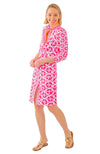 Full body view of the Gretchen Scott Twist And Shout Dress - Heavens Gate - Pink