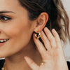 Model in the Susan Shaw Mini Chain Hoops