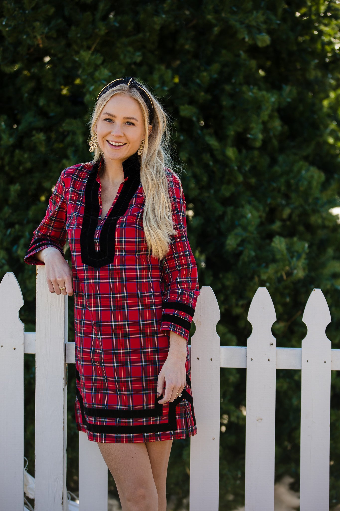 Red Tartan Long Sleeve Classic Tunic